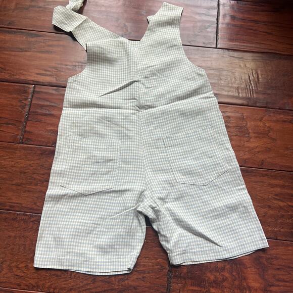 VTG NWT M. Ferrari Best & Co 24m Gingham Short Overalls Shortalls Classic Italy - Picture 2 of 6